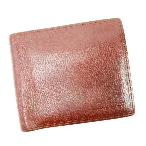 Burberry Two Folded Wallet Leather Auth Used T1017 - Picture 1 of 8